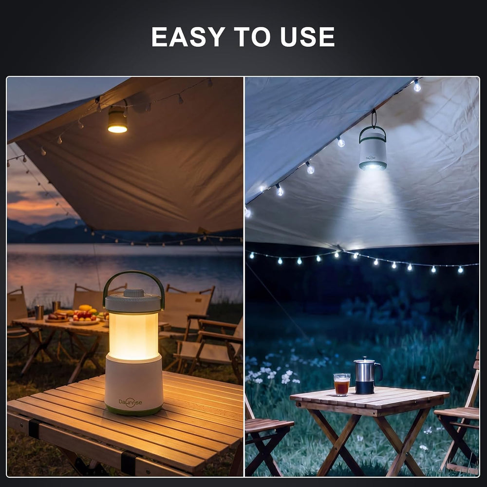 Dawnrise Rechargeable LED Camping Lantern, 5-in-1 Tent Light with 750Lm