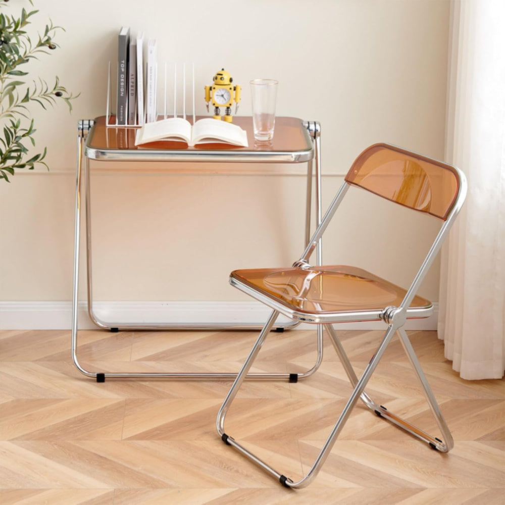 Black Acrylic Folding Tray Table, Sleek Small Foldable Writing Desk for Home ...