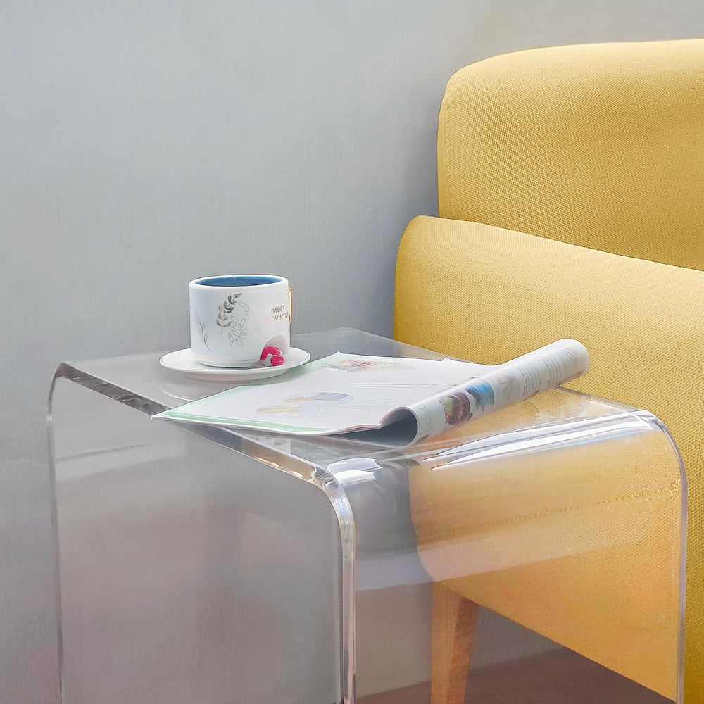 Acrylic Side Table Set of 2, 21" H x 21" W x 12" D x 3/5'&...