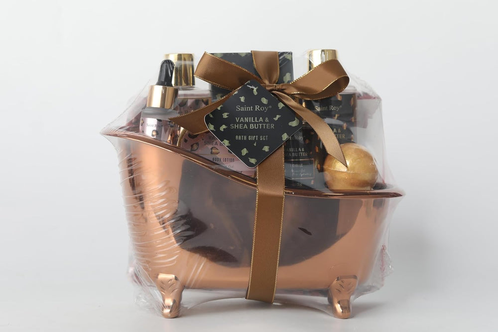 Warm Vanilla Spa Gifts for Women, Spa Bath & Body Gift Basket Skin Care Kit