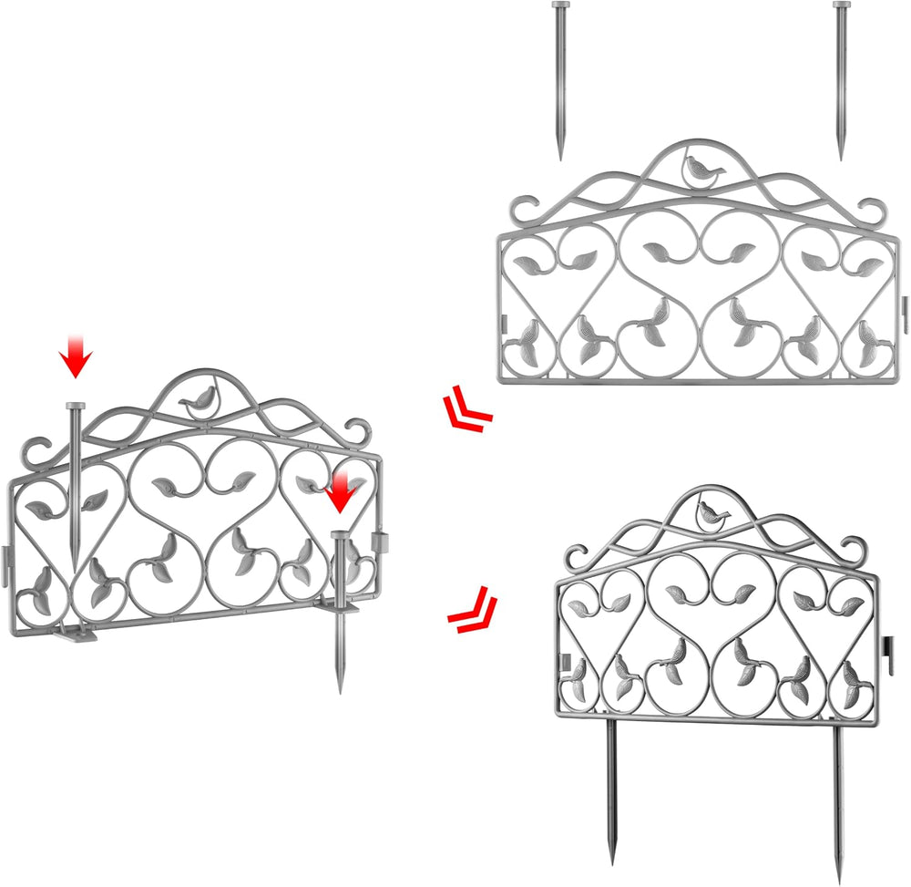Evelyne Decorative Garden Border Plastic Edging – PP Plastic, Short Metal-Fre...