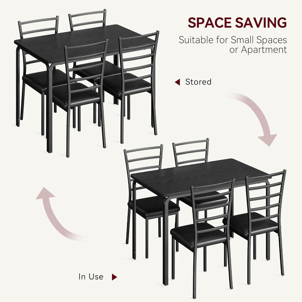 GarveeHome 5-Piece Kitchen Dining Room Table Chair Set for Small Space, Indoo...