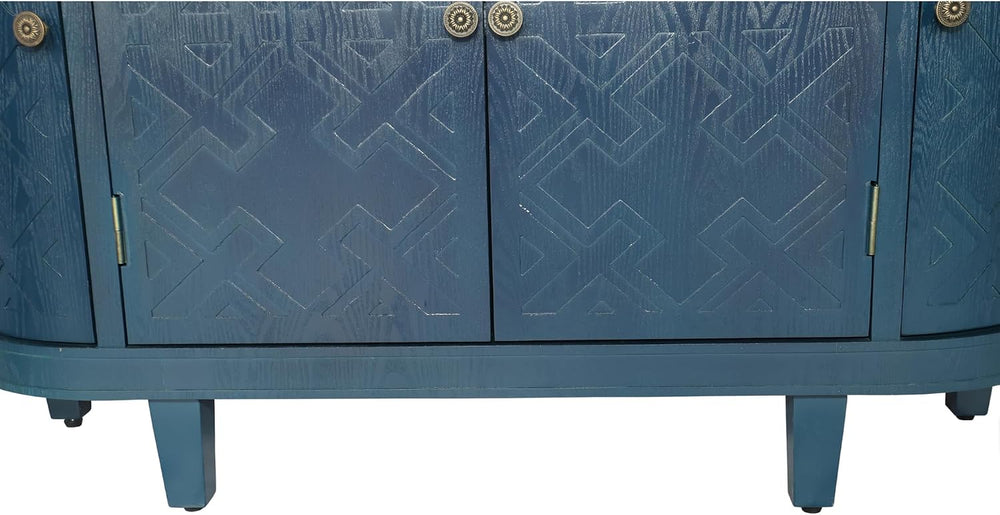 LKTART 47'' Buffet Sideboard Cabinet with Storage,Modern Curved Accen...