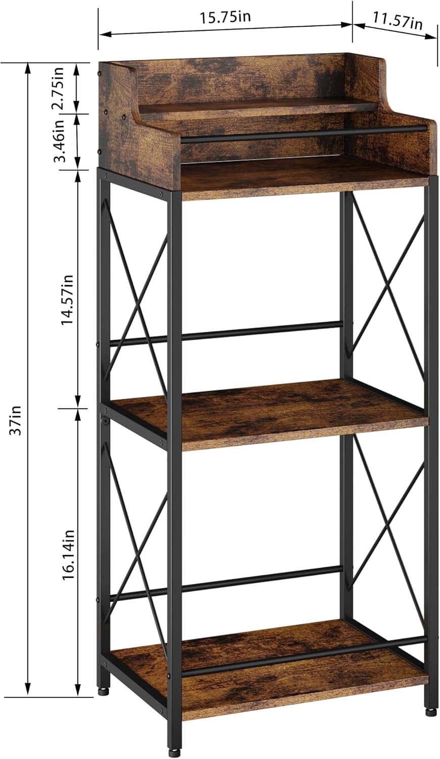 KLM Liquor Bottle Display Shelf, Brown | Liquor Cabinet Bar for Home, 4 Step,...