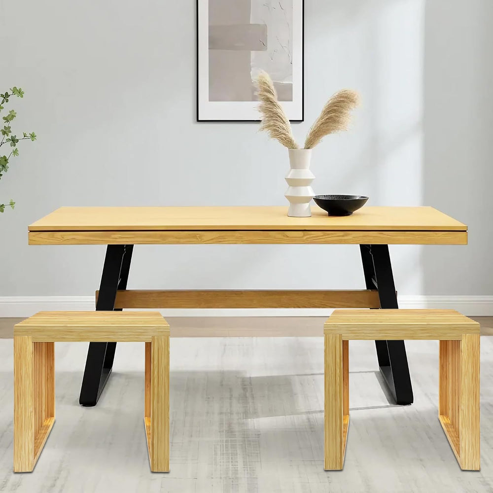 Bamboo Dining Bench Woodden Bench Seat for Kitchen, Living Room, Dining Room,...