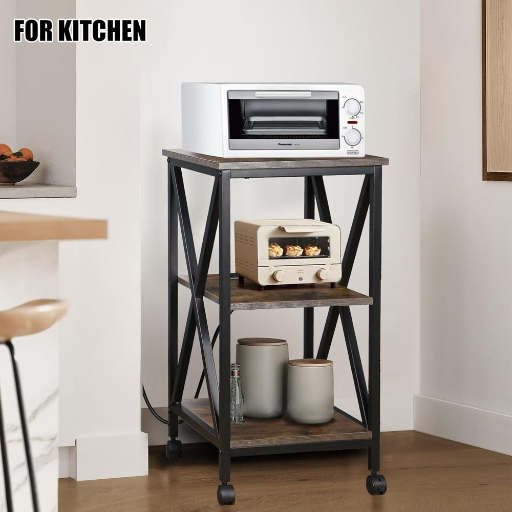Square End Table with Charging Station, 3-Tier End Table Living Room, 16"...