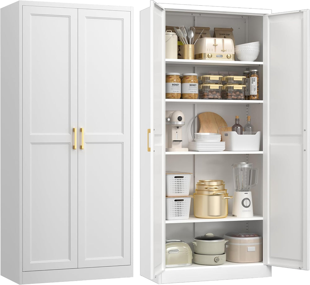 UNICOLY 71" Kitchen Pantry Cabinet, Pantry Storage Cabinet with Doors an...