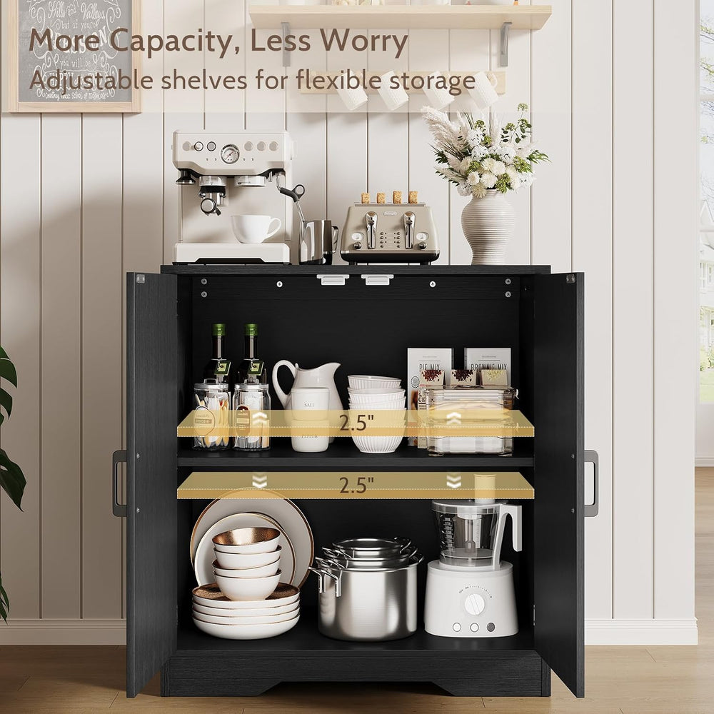 Sideboard Buffet Cabinet, Modern Farmhouse Kitchen Storage Cabinet, Small Mod...