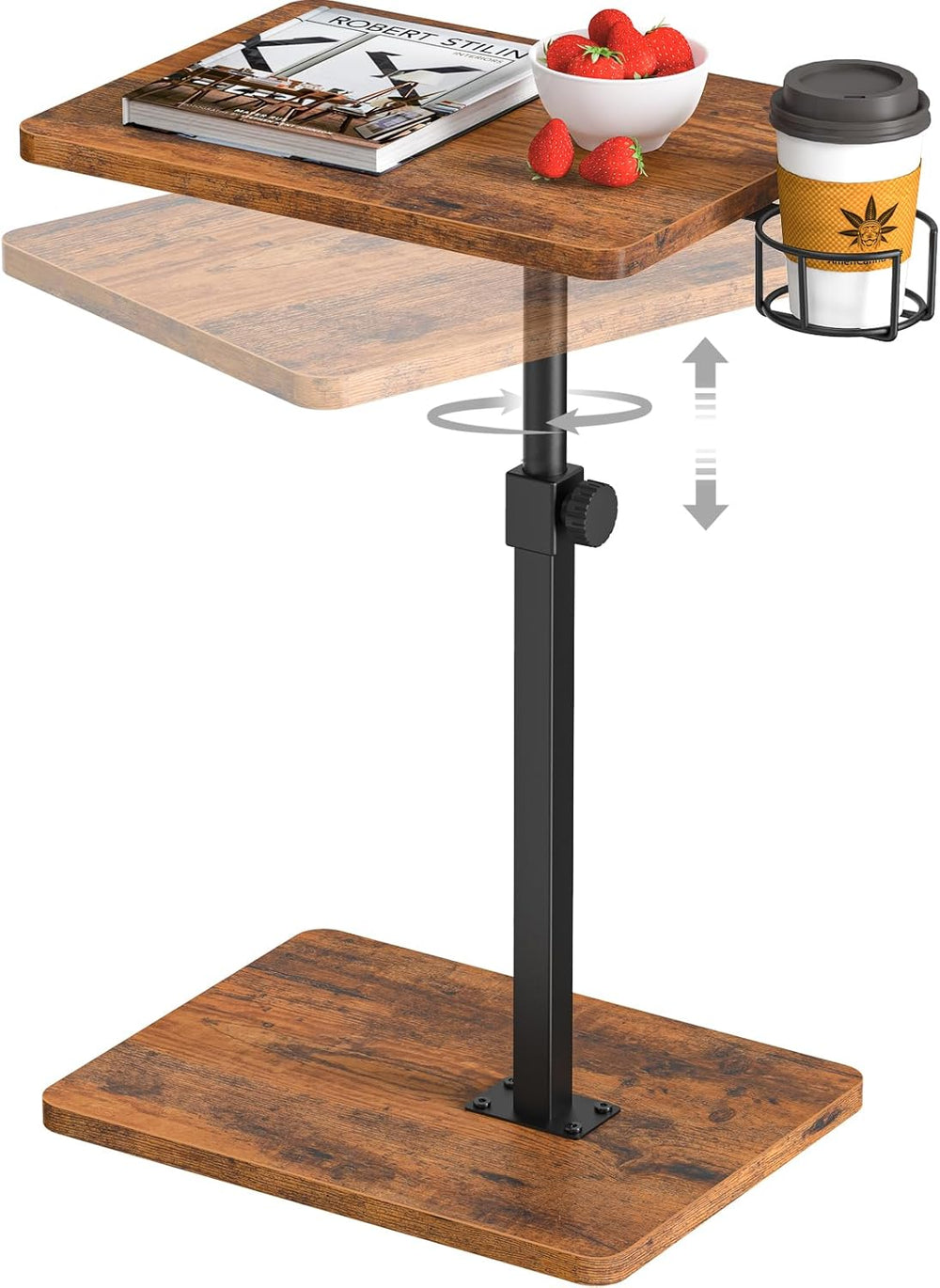 Giikin TV Tray Table, 360° Swivel Height Adjustable TV Trays for Eating on Co...