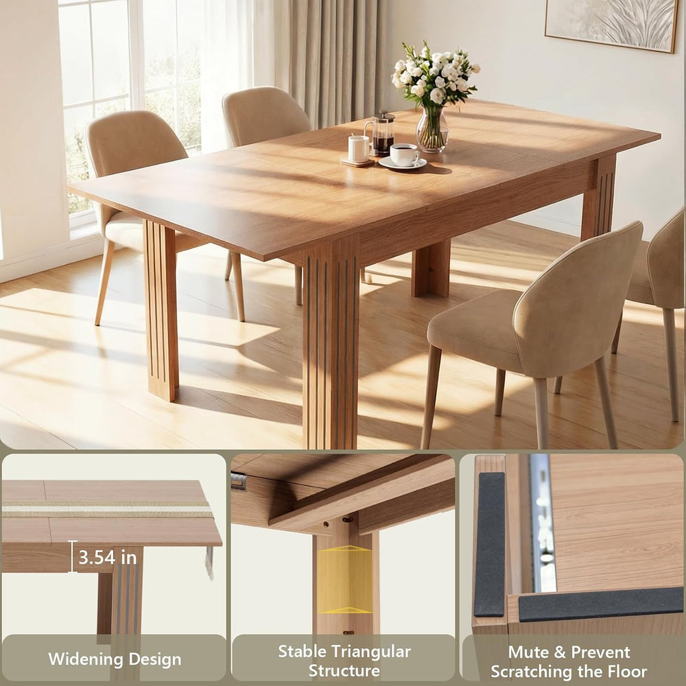 Sannwsg Extendable Table 54"-85", Extendable Dining Table for 4-8, ...