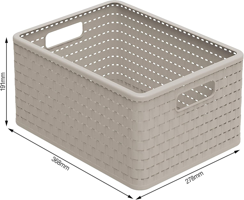Rotho Country Set of 3 Storage Baskets 18 l, 3 x A4/18l (36,8 x 27,8 x 38,5 c...