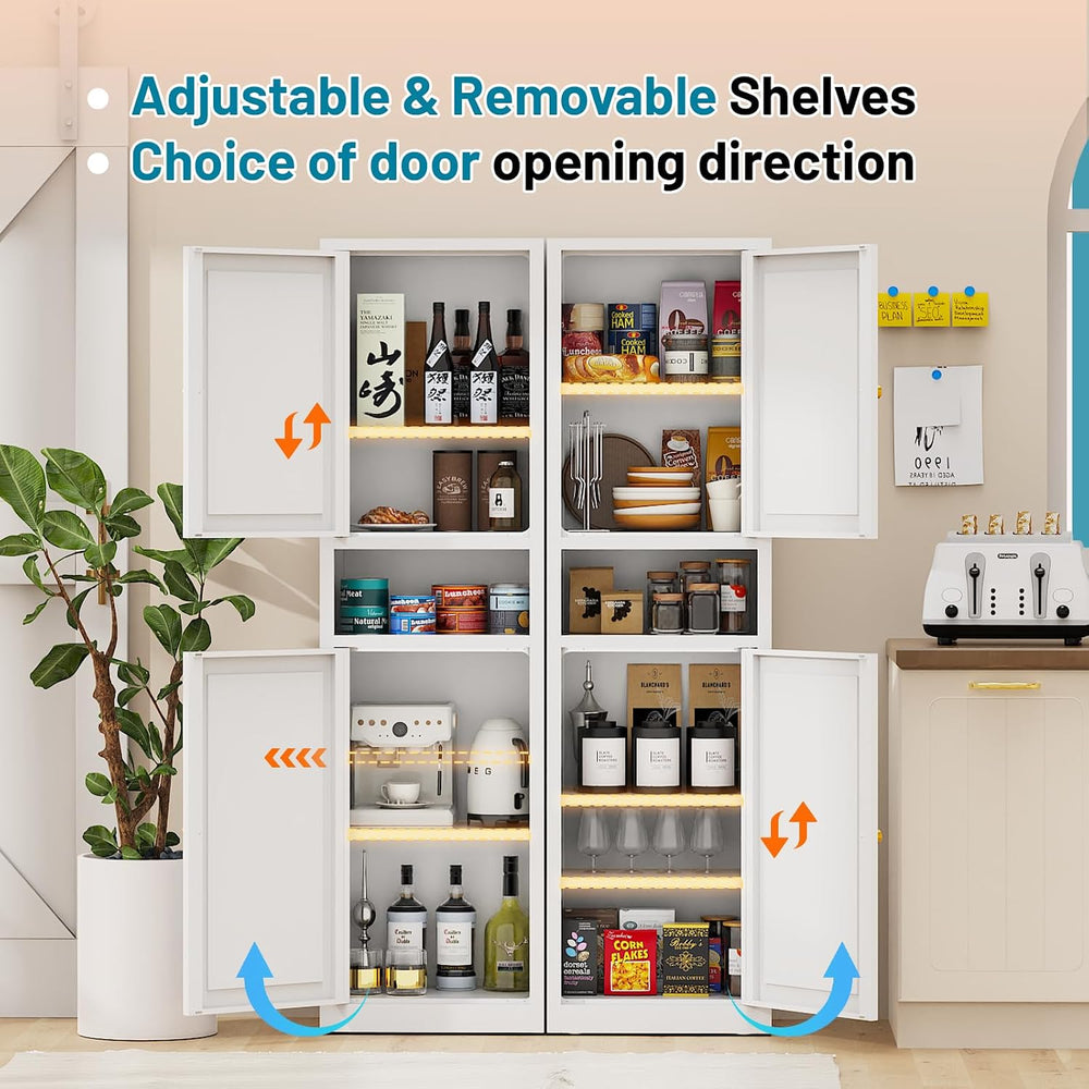 Eltean 67" Tall Narrow Storage Cabinet,Bathroom Cabinets | Narrow Pantry...