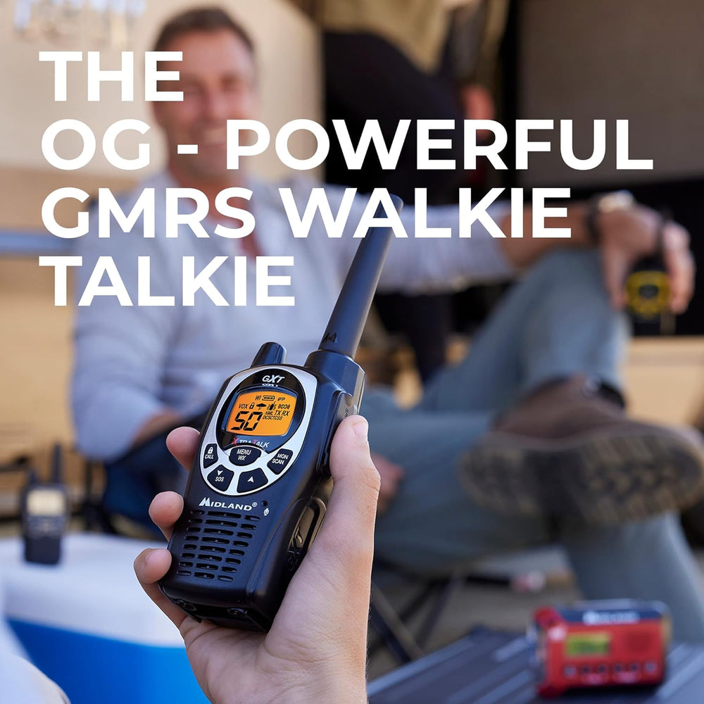 Midland GXT1000VP4 GMRS Two-Way Radios with Headsets, Black, 2 Pack