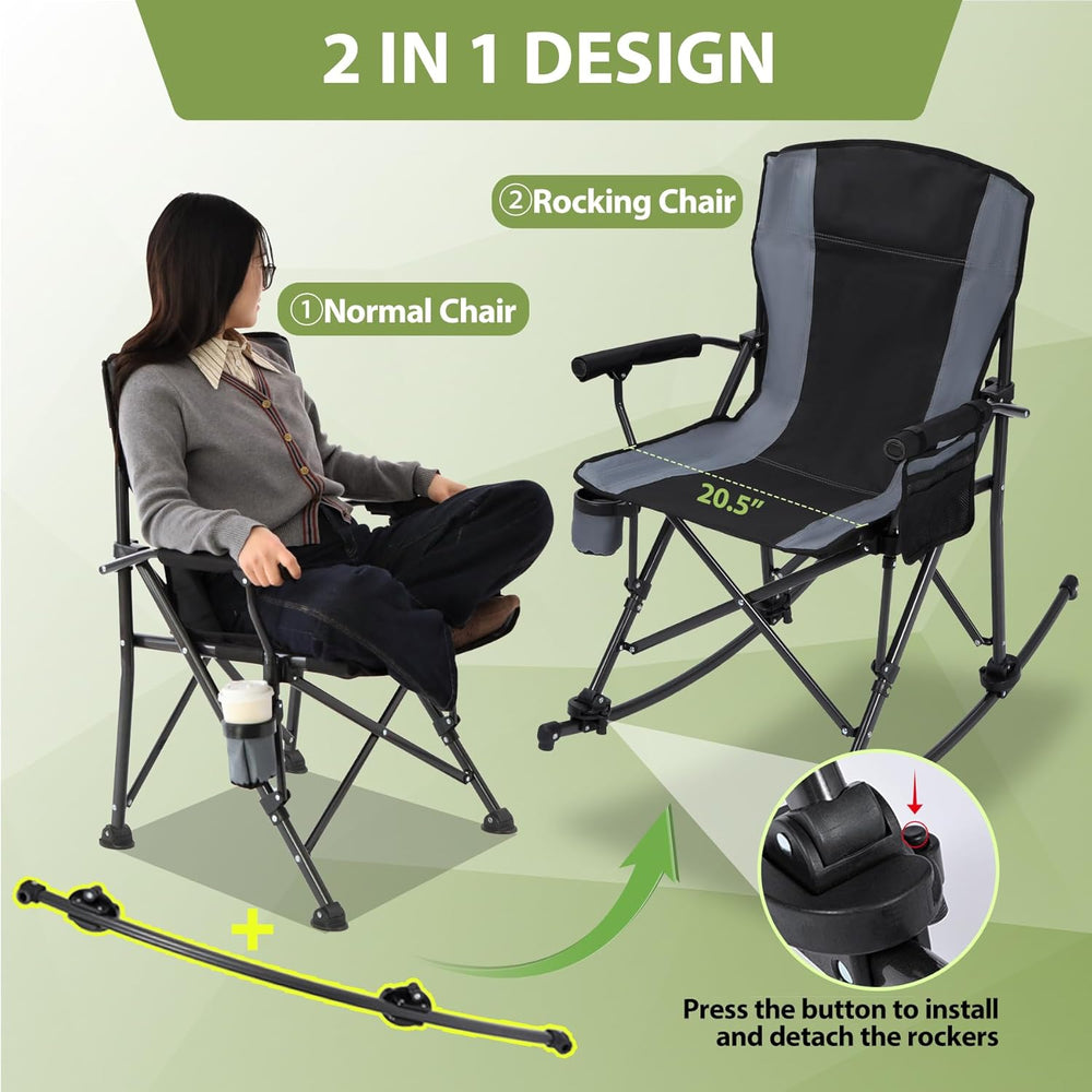 REDCAMP Oversized Folding Camping Chair for Adults Heavy Duty 250/300/330lb, ...