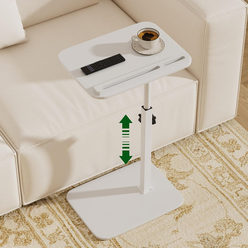 Set of 2 Bamboo C Tables for Couch with Swivel Tops