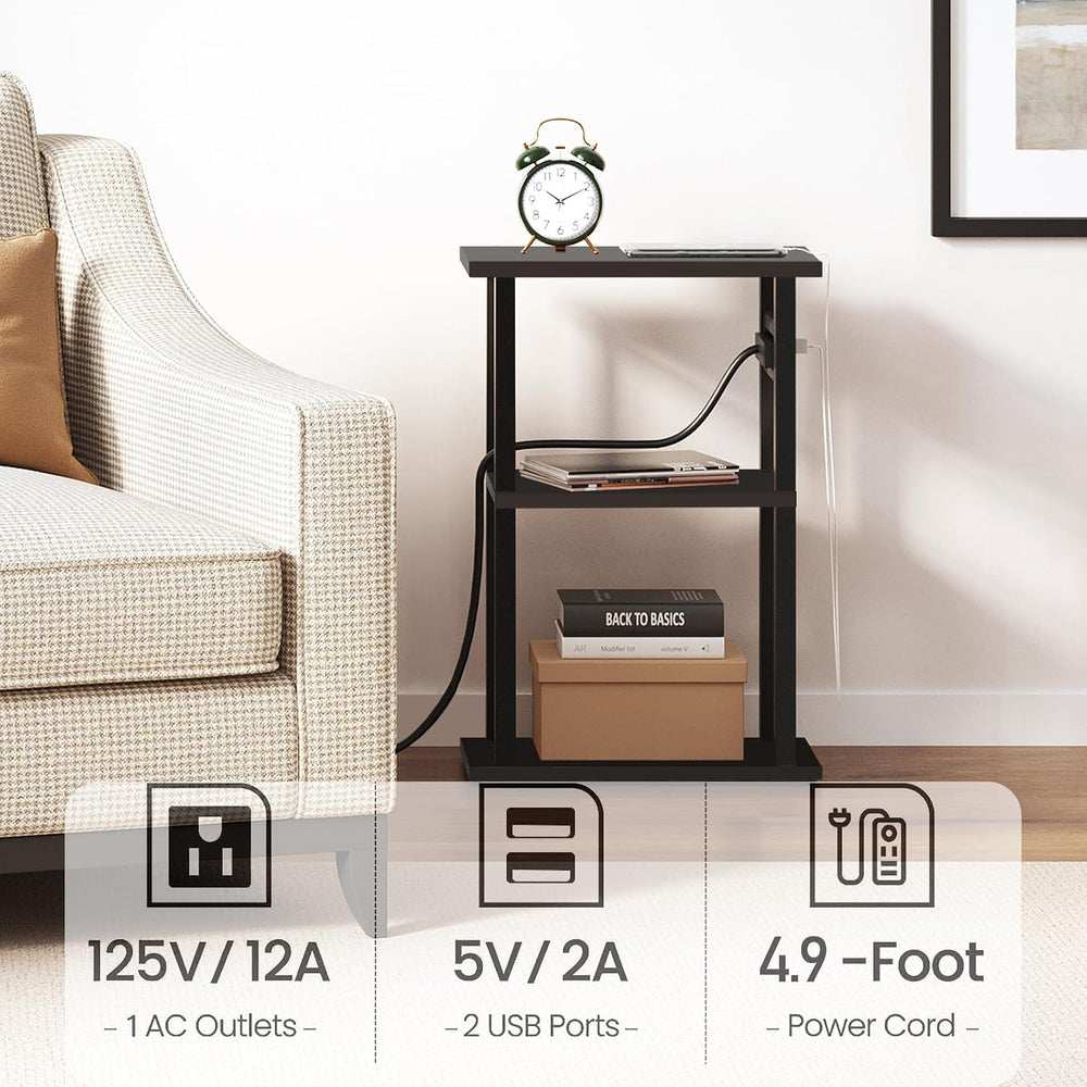 TUTOTAK Small Narrow Side Table, Set of 2 Skinny End Table