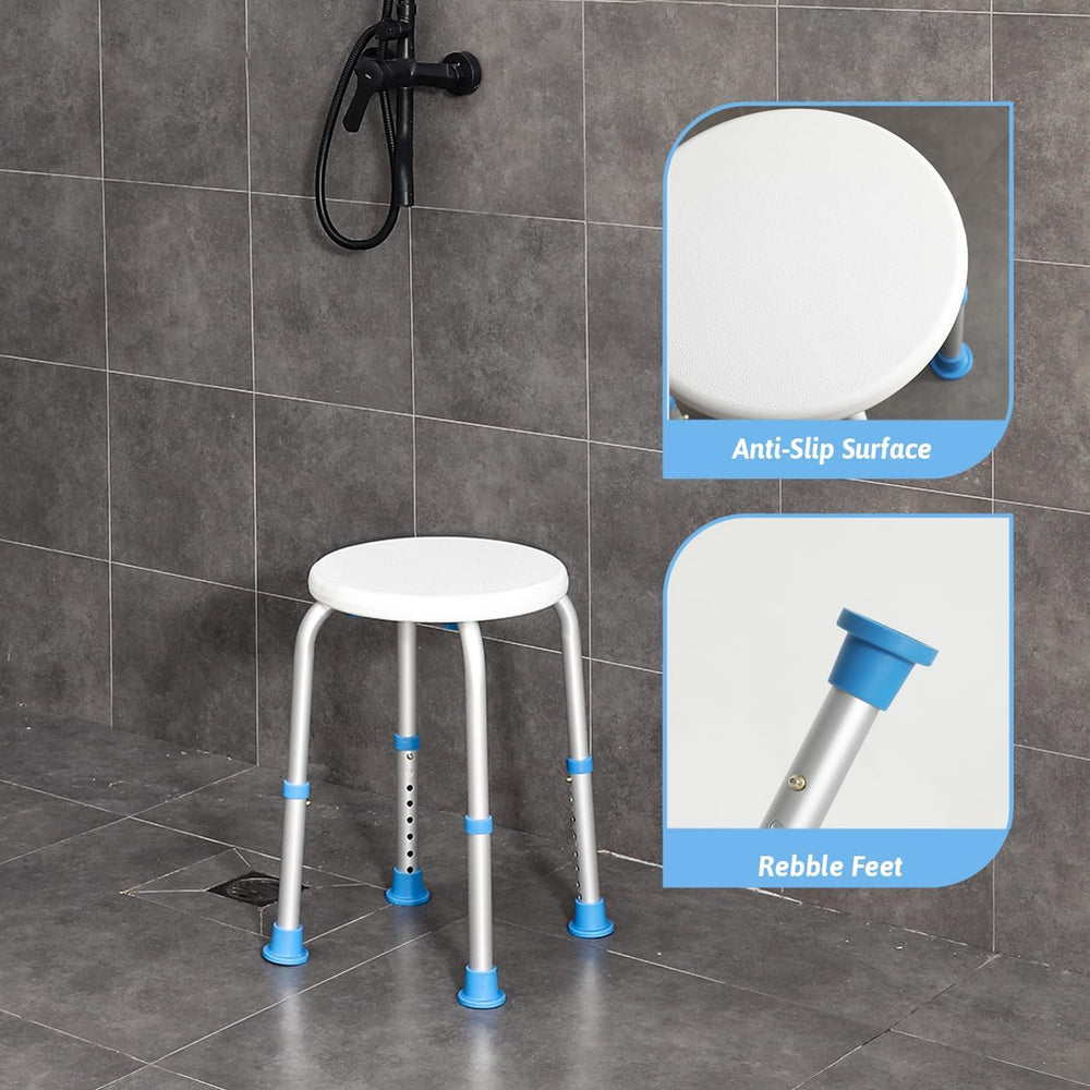 Adjustable Shower Chair for Inside Shower, HSA/FSA Eligible Round Shower Stoo...