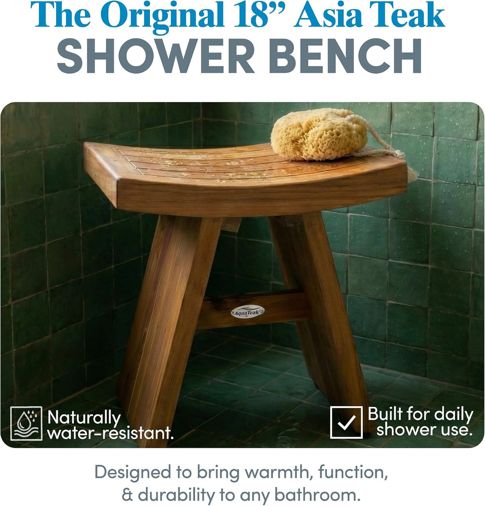 AquaTeak Asia 18" Teak Shower Bench