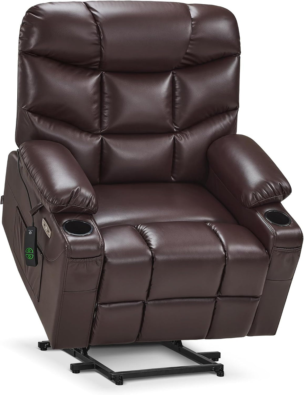 MCombo Power Lift Recliner Chair, Leather R7289 (Dark Brown, Medium-Wide)