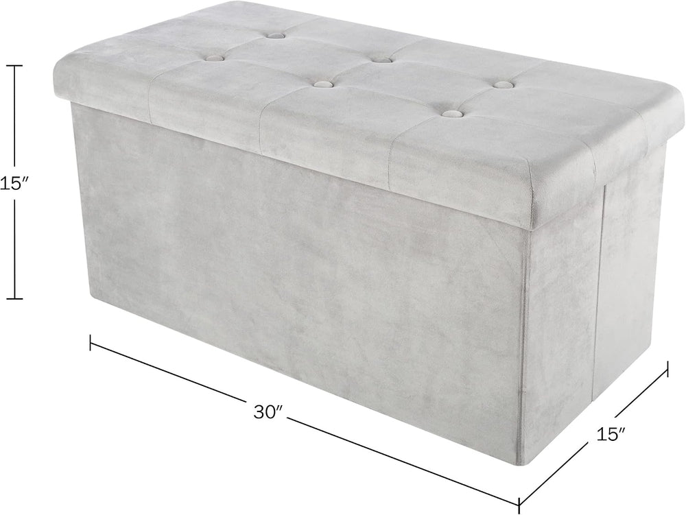 Storage Ottoman - Velvet Tufted Footrest, Linen Chest, or Bench Organizer wit...