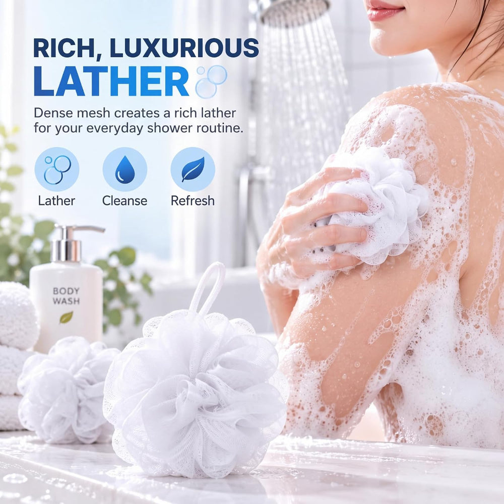 200 Pcs Loofahs Bulk Bath Sponge Shower for Body, Pure White