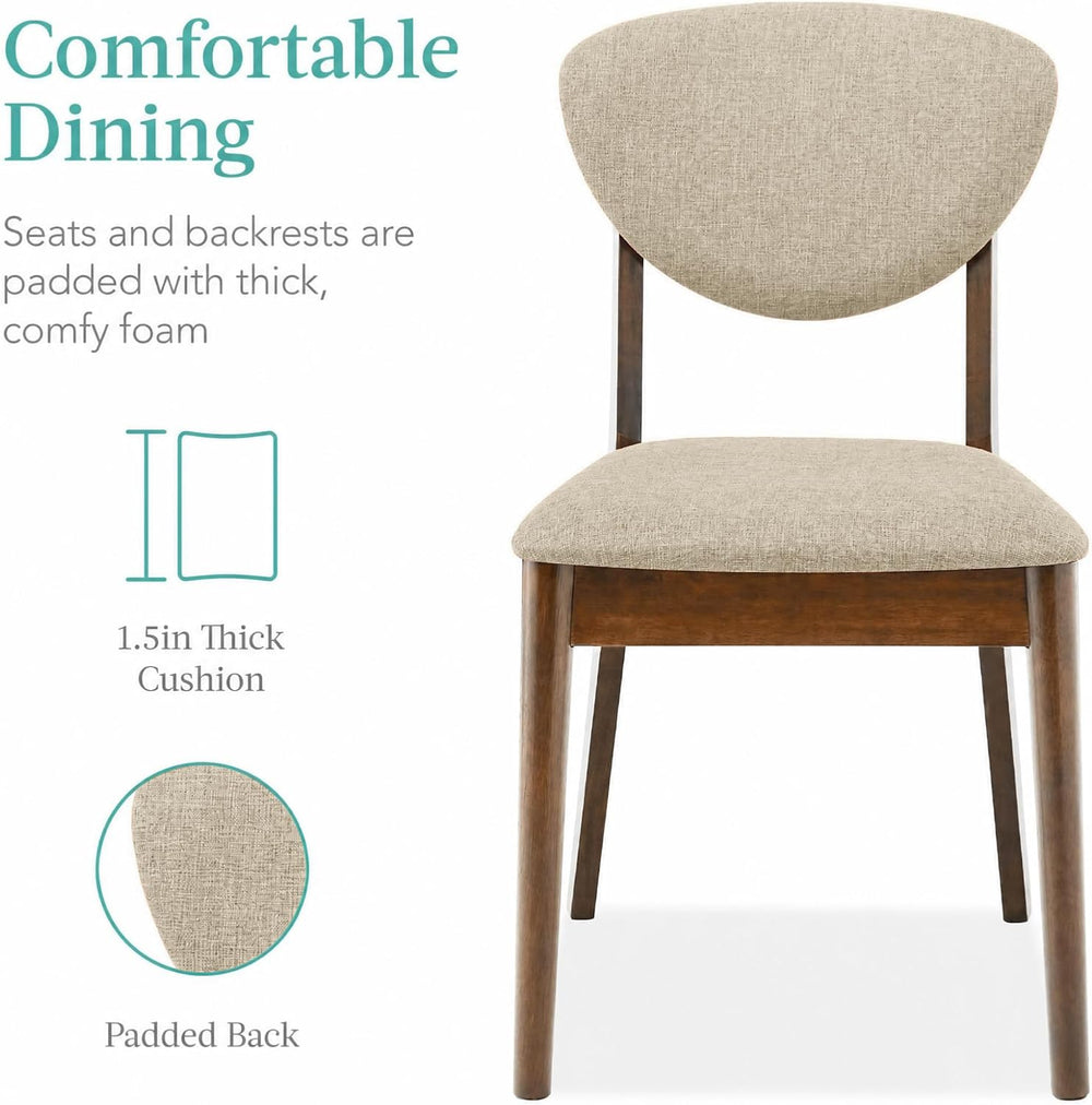 Best Choice Products 5-Piece Dining Set, Compact Mid-Century Modern Table &am...