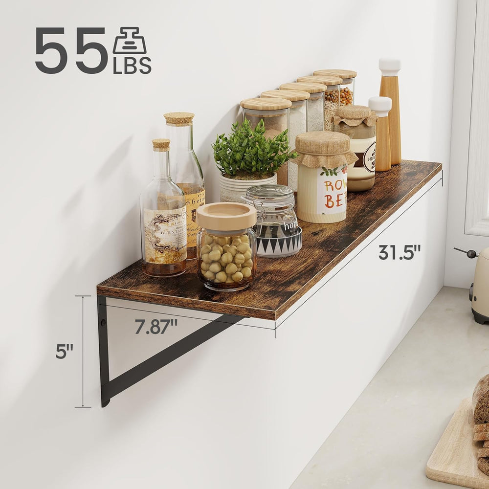 Heimlove Deep Floating Shelves for Wall, 32W x 8D Wood Wall Shelves Set of 2,...