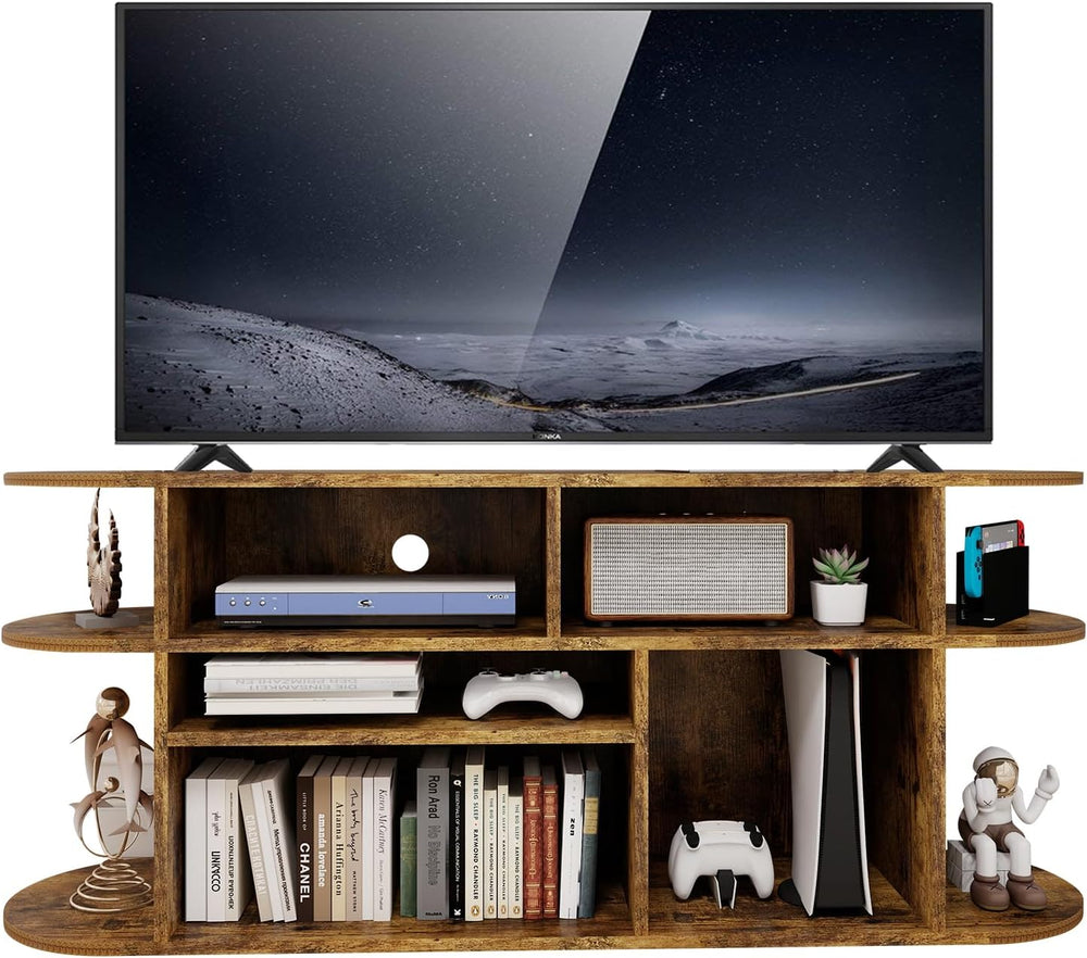 Solid Wood TV Stand for Living Room, Entertainment Center with Storage, TV Co...