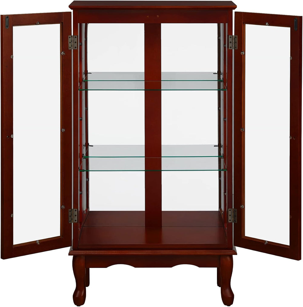 Ball & Cast Lighted Curio Cabinet,3-Tier Glass Display Cabinet with Adjus...