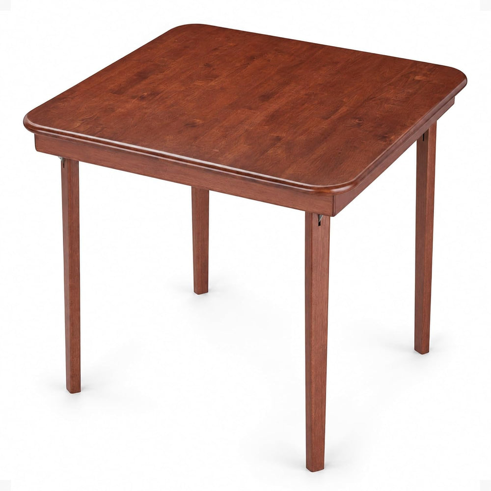 Stakmore Classic Straight Edge Square Wood Folding Table, 32x32, Cherry