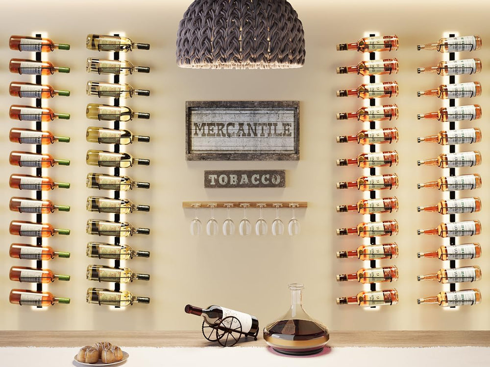 2 Pack 12 Bottle Wall Wine Rack for 24 Wine Bottles, DIY Detachable Wall Moun...