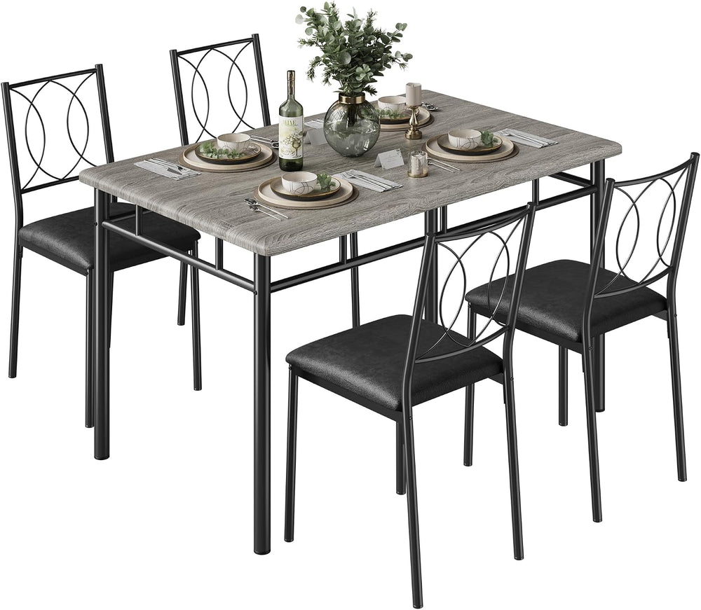 Garvee Dining Table Set for 4, Small Kitchen Table with Upholstered Chairs | ...