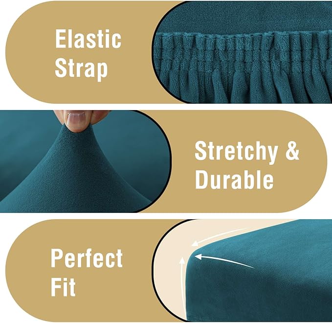 H.VERSAILTEX Velvet Dining Chair Covers Stretch Chair Covers for Dining Room ...