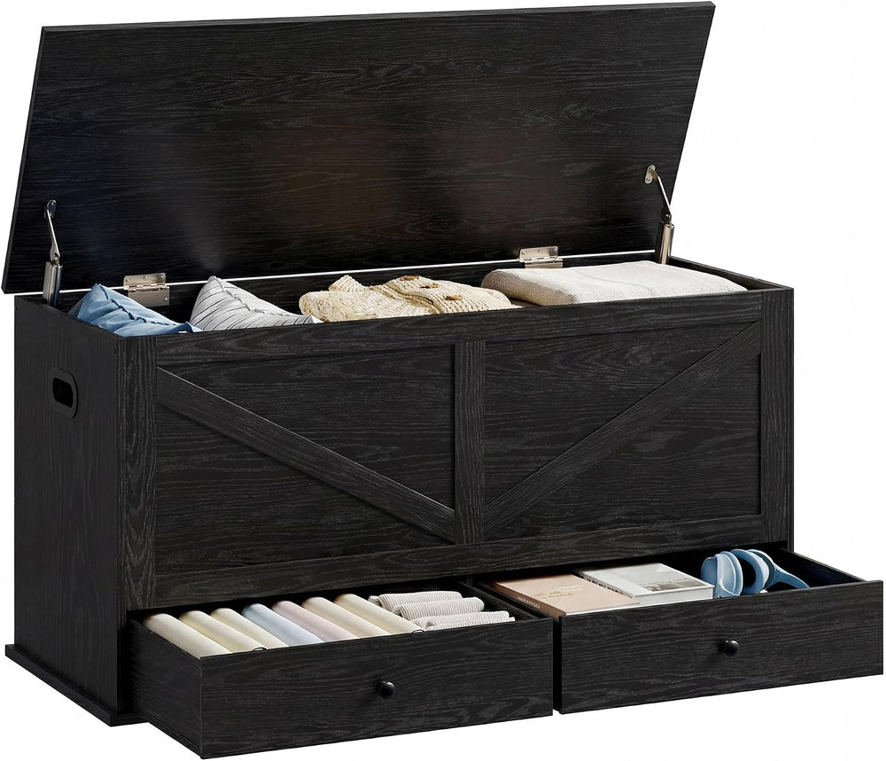 VASAGLE Storage Chest with 2 Fabric Drawers, 15.7 x 39.4 x 19.9 Inches | Stor...