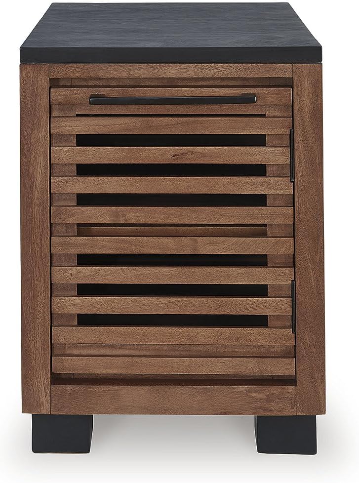 Signature Design by Ashley Kallari Industrial Chairside End Table with Cabine...