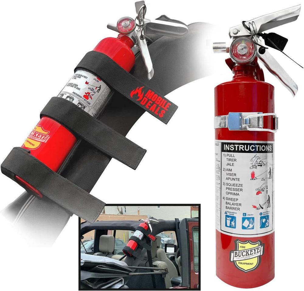 Dry Chemical 2.5 Pounds lbs Fire Extinguisher with Vehicle Bracket and Mobile...