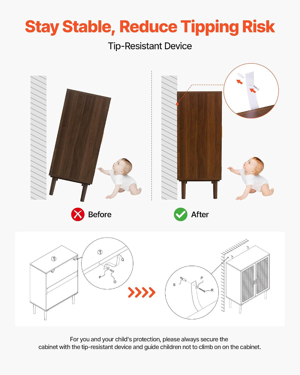 VEVOR Rattan Cabinet, Rattan Storage Cabinet with 2 Magnetic Doors and Adjust...