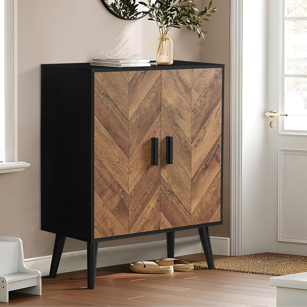 Iwell Storage Cabinet with 2 Shelves & Doors, Sideboard Buffet Cabinet wi...