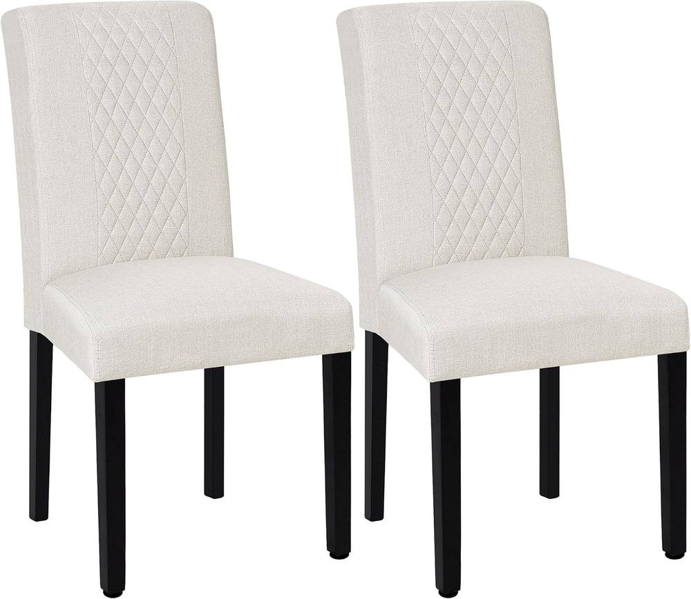VECELO Dining Chairs Set of 2, Upholstered Fabric Wood Legs High Back for Kit...