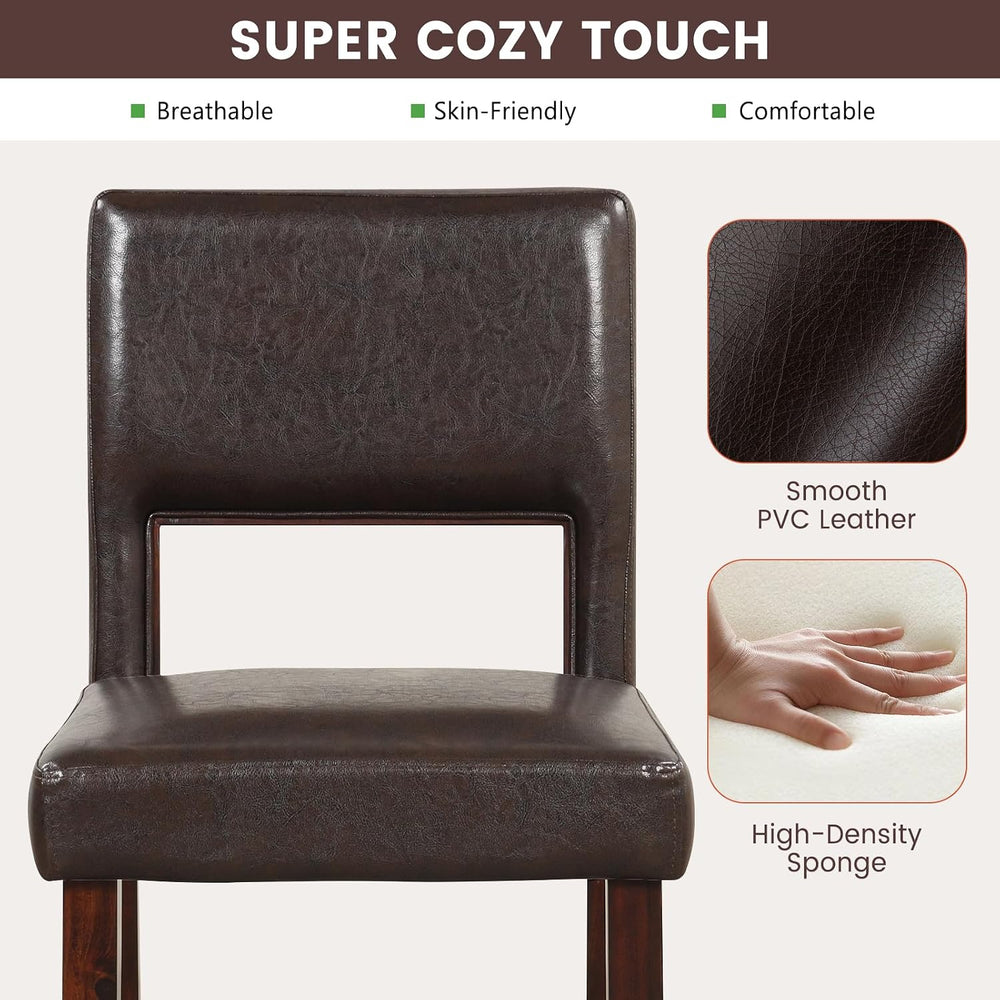 GIANTEX 24.5" Counter Height Bar Stools Set of 4, PVC Leather Barstools ...
