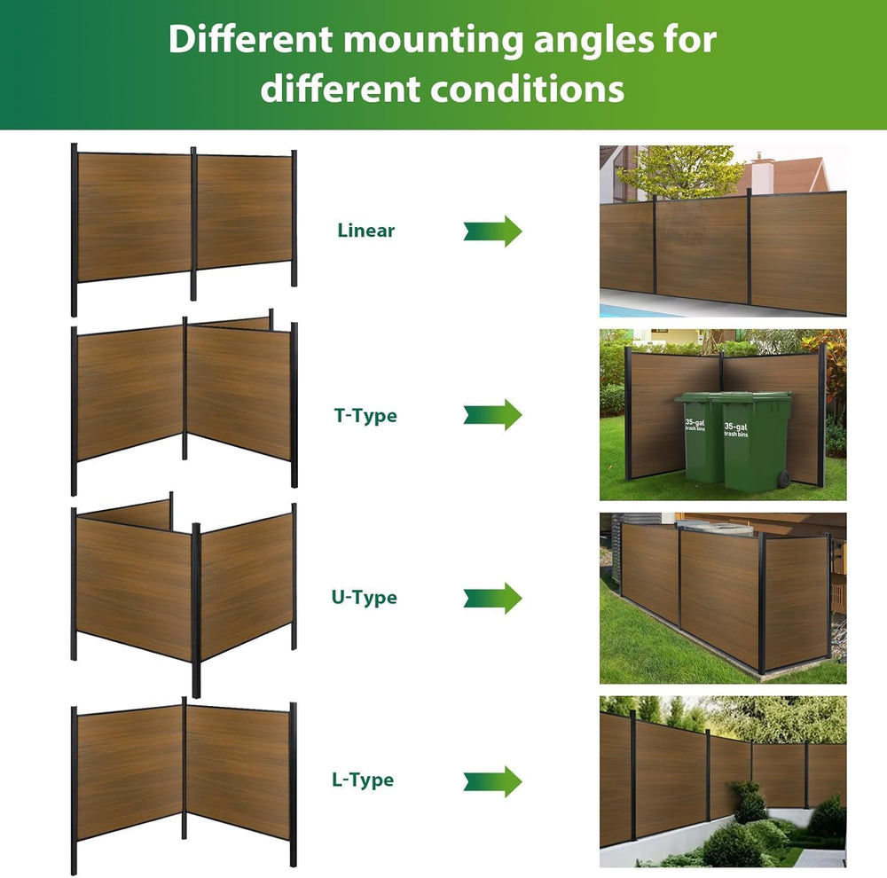 Mondaria Privacy Fence for Outside, 6ftx7.6ft Outdoor Privacy Panels with 1 I...