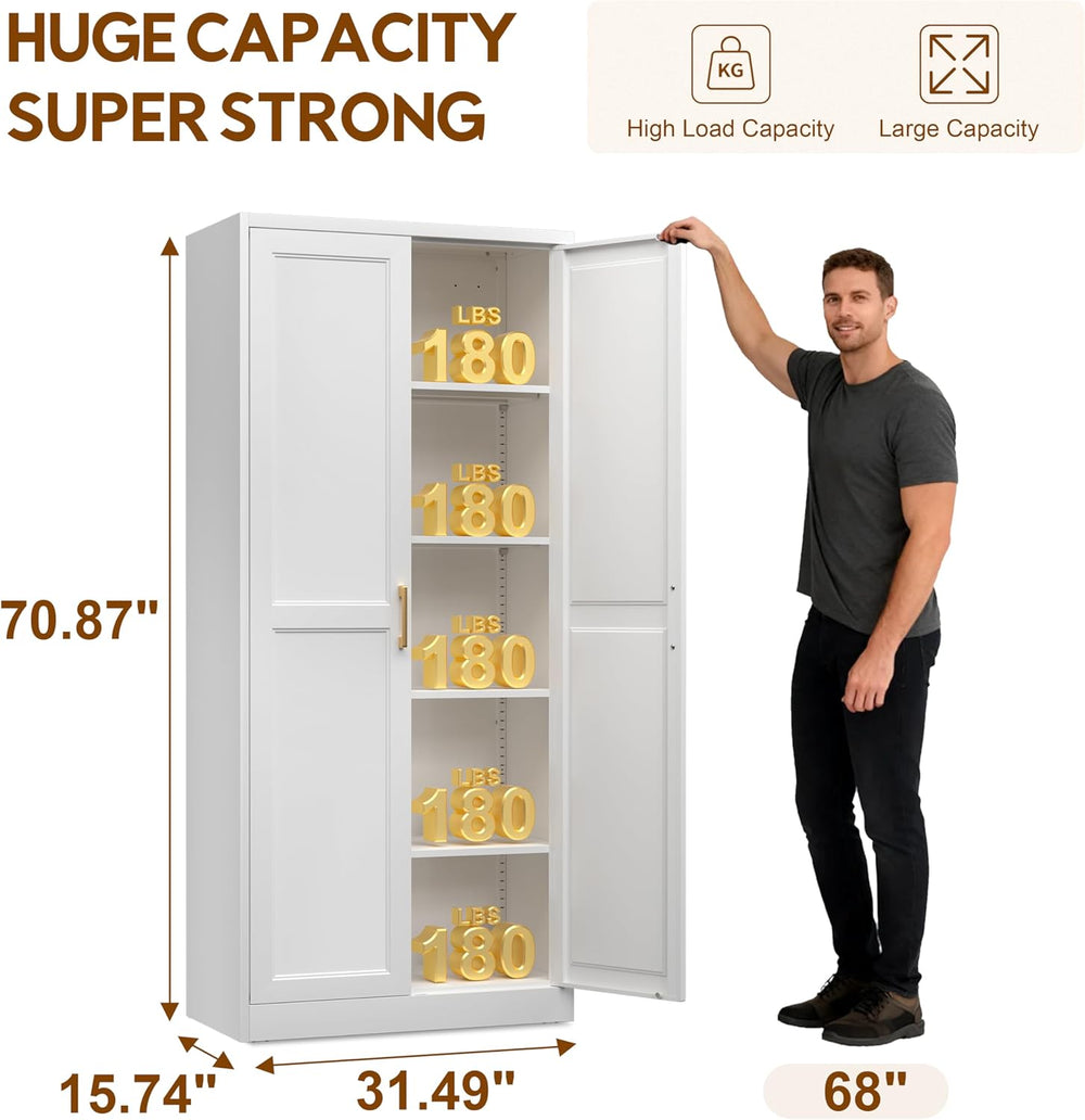 UNICOLY 71" Kitchen Pantry Cabinet, Pantry Storage Cabinet with Doors an...