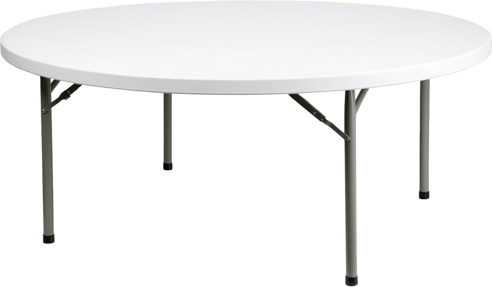 Flash Furniture 6-Foot Round Granite White Plastic Folding Table