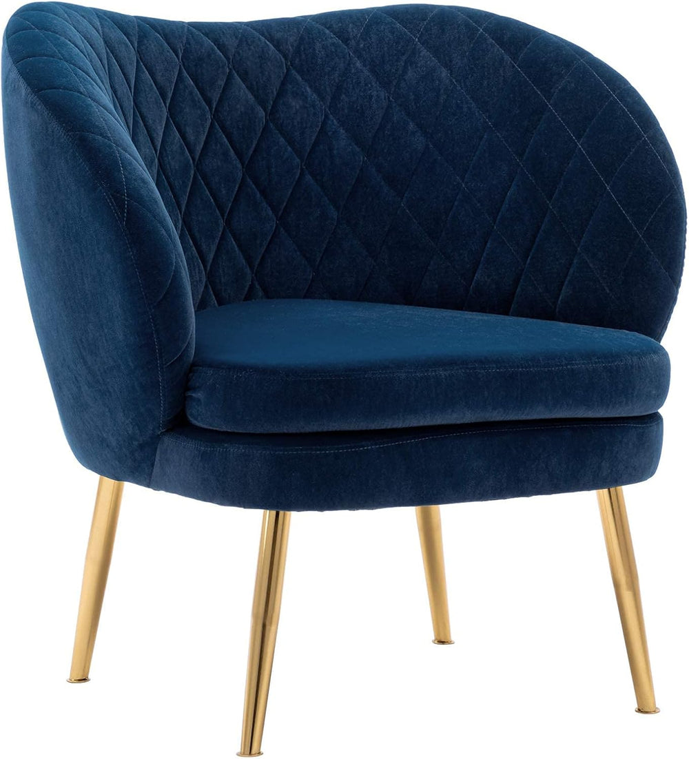 DUHOME Velvet Accent Chair with Barrel Backrest