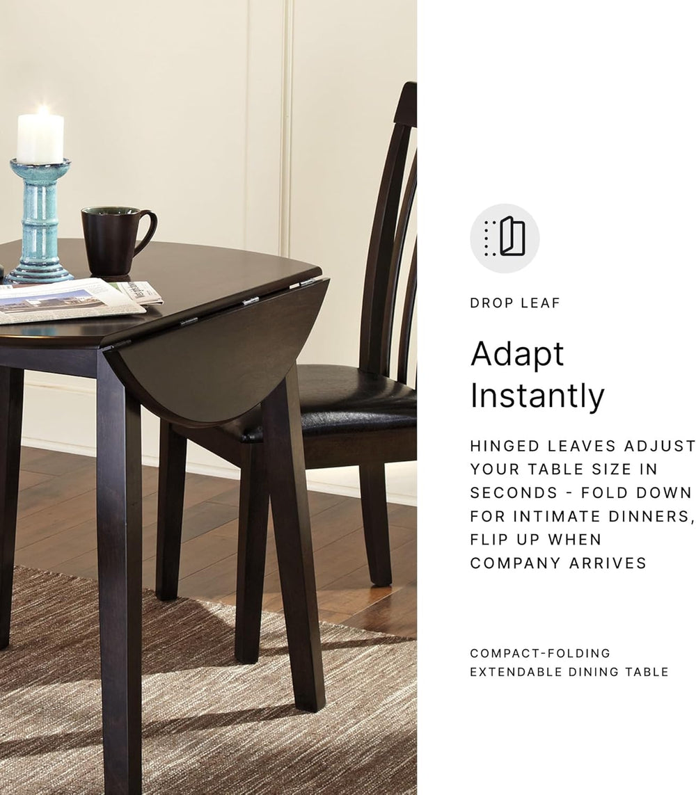 Signature Design by Ashley Hammis Round Dining Room Drop Leaf Table, Seats up...