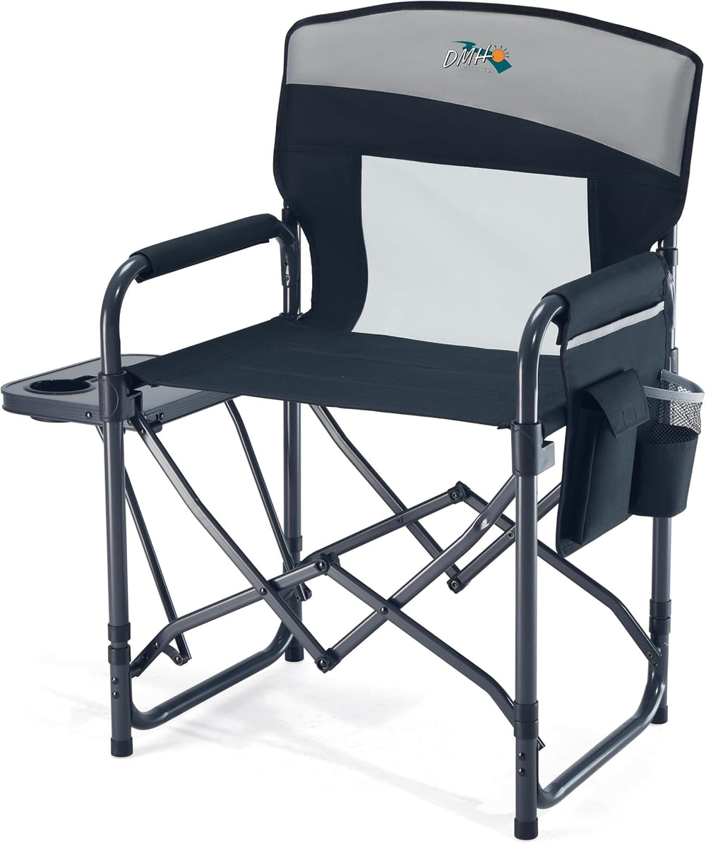 DMH OUTDOORS Camping Directors Chair with Side Table & Breeze Mesh Backre...