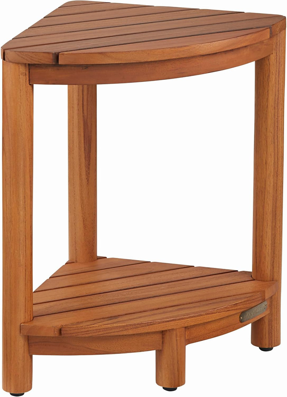 Teak Corner Bath Shower Storage Stand, Bathroom Stool with Storage Shelf 18&q...