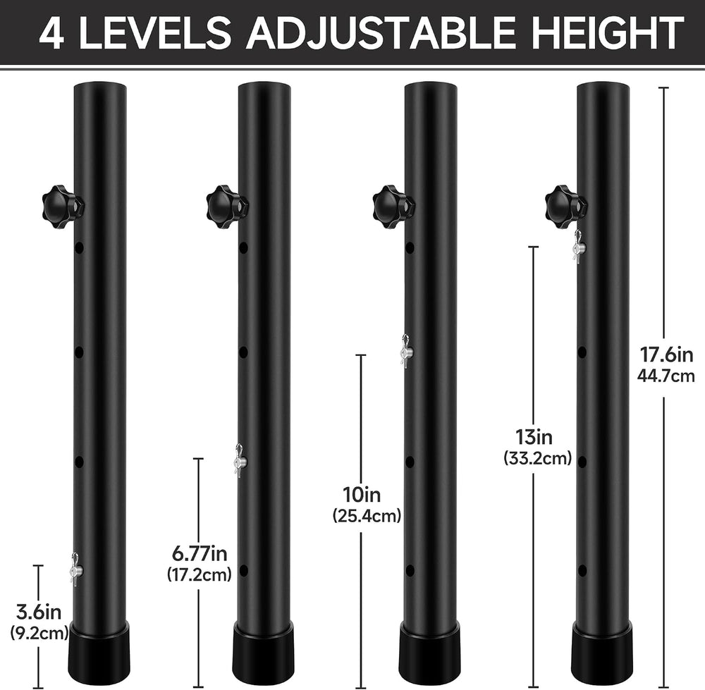 8 Pack Folding Table Risers, 4 Levels Adjustable Height Folding Table Leg Ext...