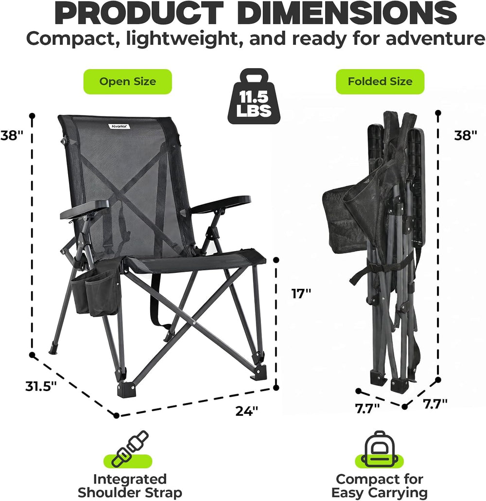 Alvantorยฎ Camping Chair, Full Mesh Folding Beach Chair Breathable High Back P...