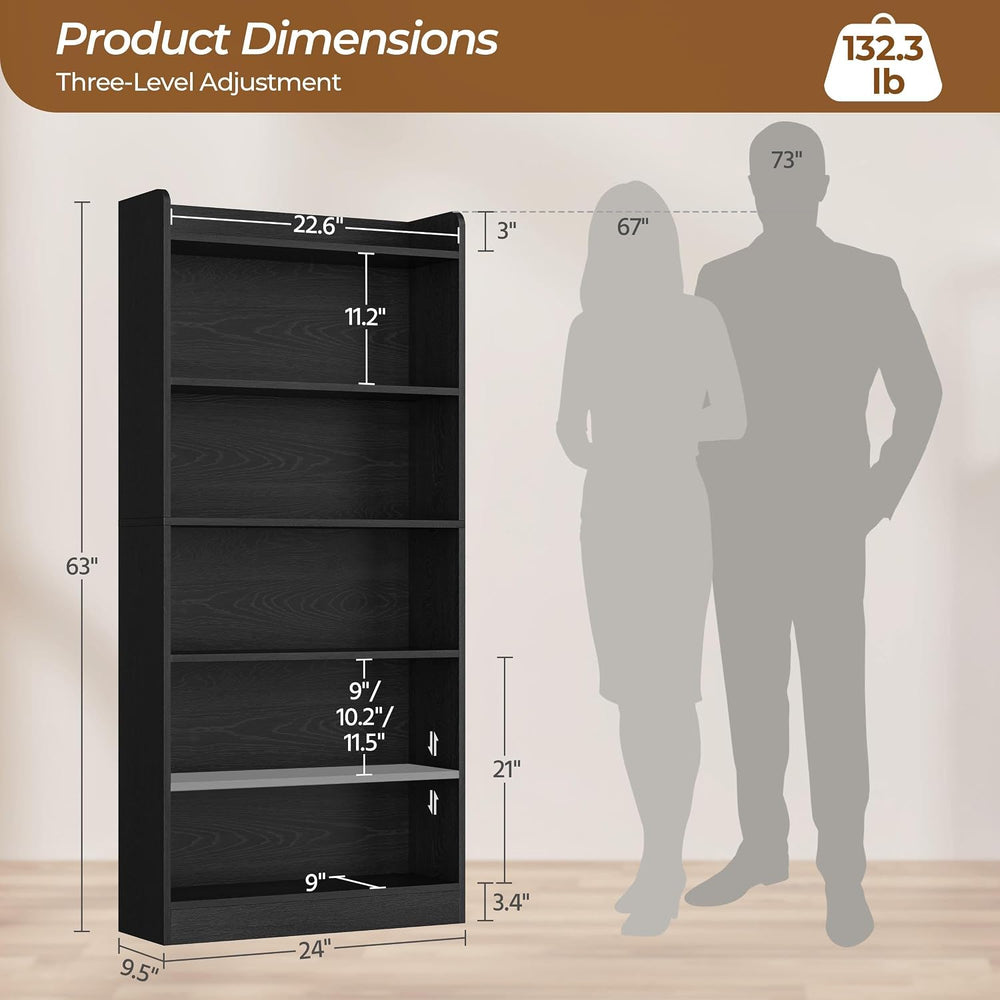 Yaheetech 6-Tier Open Bookcase and Bookshelf, Modern Simple Floor Standing Di...